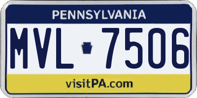 PA license plate MVL7506