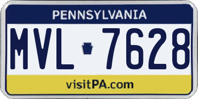 PA license plate MVL7628