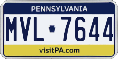 PA license plate MVL7644