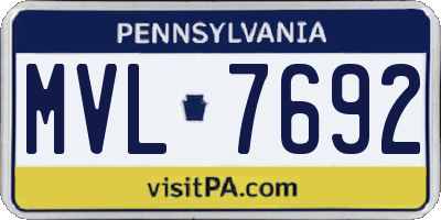 PA license plate MVL7692