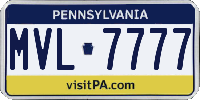 PA license plate MVL7777
