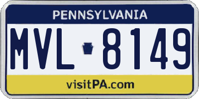 PA license plate MVL8149