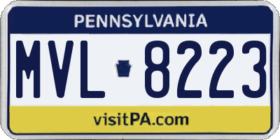 PA license plate MVL8223