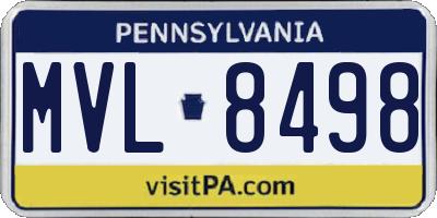 PA license plate MVL8498