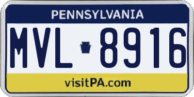 PA license plate MVL8916