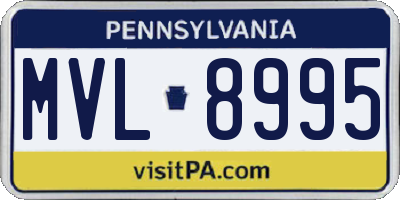 PA license plate MVL8995