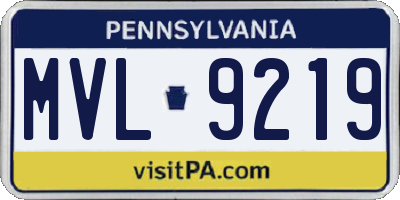 PA license plate MVL9219