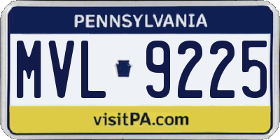 PA license plate MVL9225
