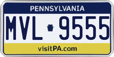 PA license plate MVL9555
