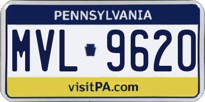 PA license plate MVL9620