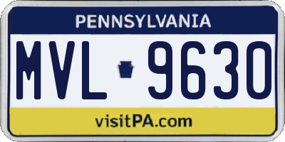 PA license plate MVL9630