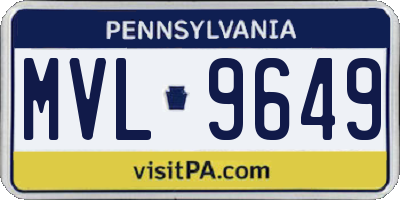 PA license plate MVL9649