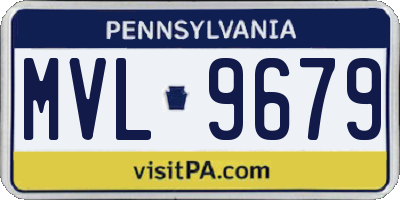 PA license plate MVL9679