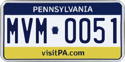 PA license plate MVM0051