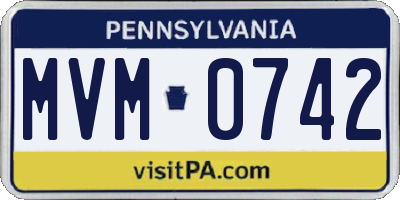 PA license plate MVM0742