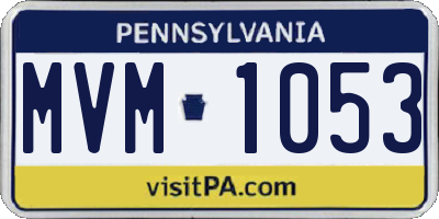 PA license plate MVM1053