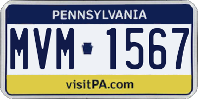 PA license plate MVM1567