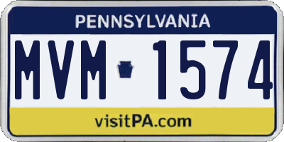 PA license plate MVM1574