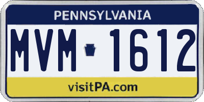 PA license plate MVM1612