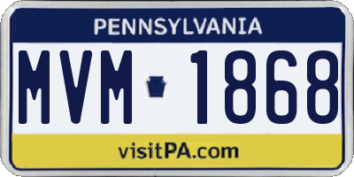 PA license plate MVM1868