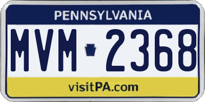 PA license plate MVM2368