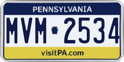 PA license plate MVM2534