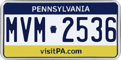PA license plate MVM2536