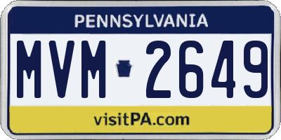 PA license plate MVM2649