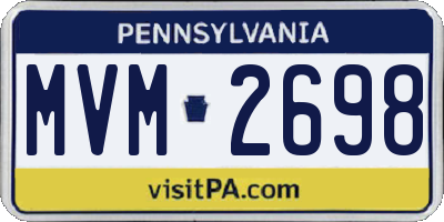 PA license plate MVM2698