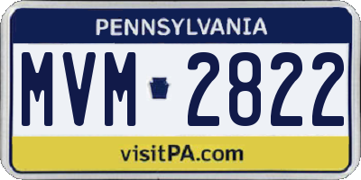 PA license plate MVM2822