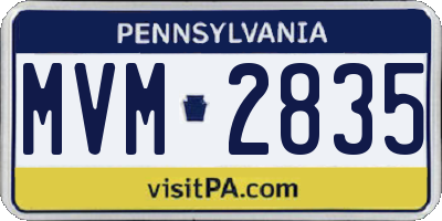 PA license plate MVM2835