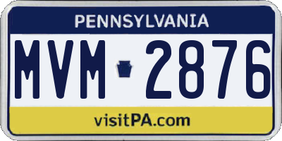 PA license plate MVM2876
