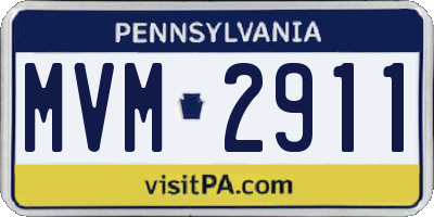 PA license plate MVM2911
