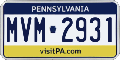 PA license plate MVM2931