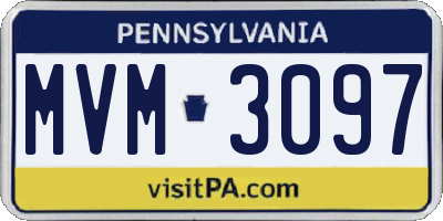 PA license plate MVM3097
