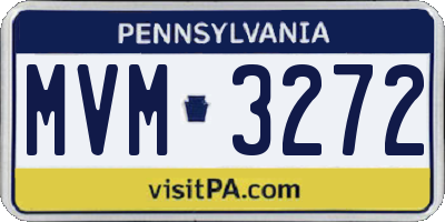PA license plate MVM3272