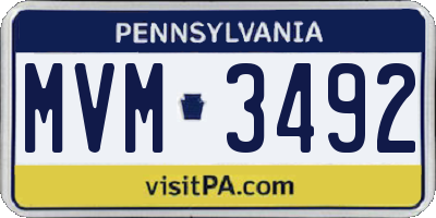 PA license plate MVM3492