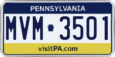 PA license plate MVM3501