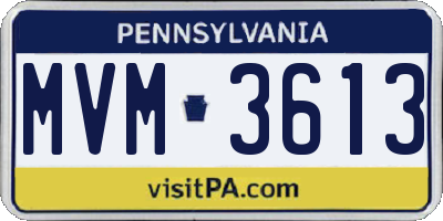 PA license plate MVM3613