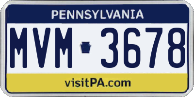 PA license plate MVM3678