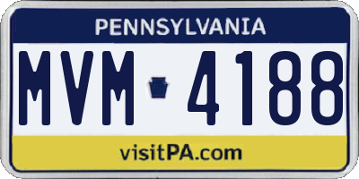 PA license plate MVM4188