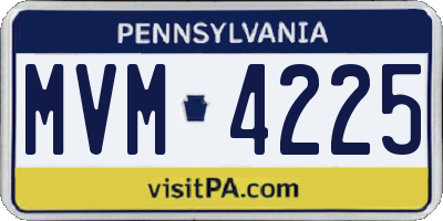 PA license plate MVM4225