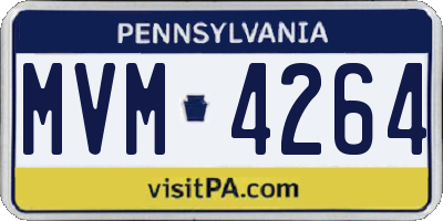 PA license plate MVM4264