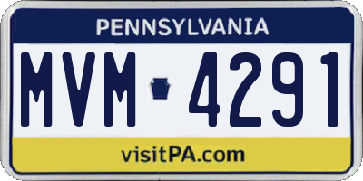 PA license plate MVM4291