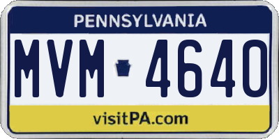 PA license plate MVM4640