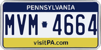 PA license plate MVM4664