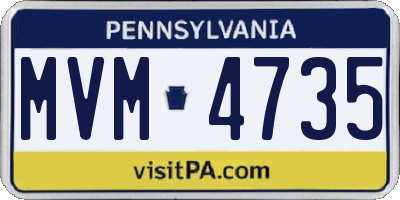 PA license plate MVM4735