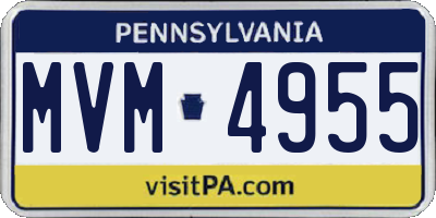 PA license plate MVM4955