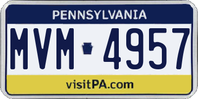 PA license plate MVM4957