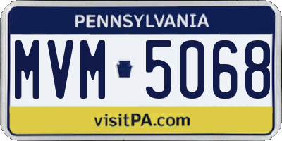 PA license plate MVM5068